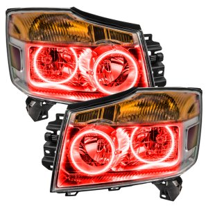 Nissan Titan Headlight Halo Kit - ORACLE Lighting - LED - Red - `04-`07